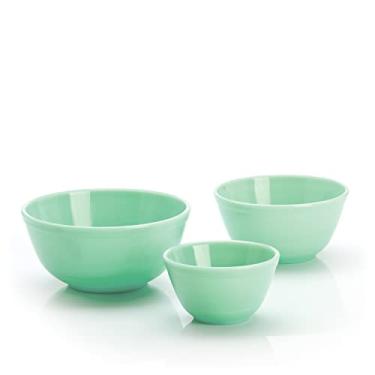 Imagem de Mosser Glass Conjunto de tigelas de mistura de 3 peças em jadeite