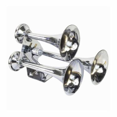Imagem de Buzina Trem Navio Caminhão Eletropneumática 3 Cornetas Alta Performance 12V / 24V Vetor VT052