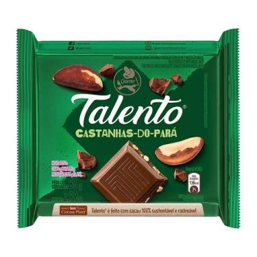 Imagem de Chocolate Barra Garoto Talento Ao Leite Com Castanha Do Pará 85G
