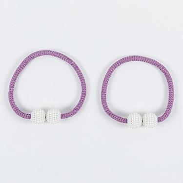 Imagem de Correia de cortina um par de ímã criativo fivela de cortina corda amarrada cinto de cortina acessórios de corda de cortina decoração tiebacks de cortina, T12,4 pcs