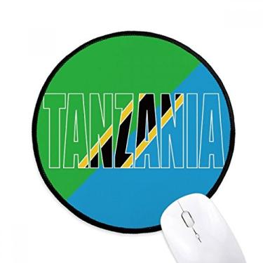 Imagem de DIYthinker Tanzânia Country Flag Name Mouse Pad Desktop Office Tapete Redondo para Computador