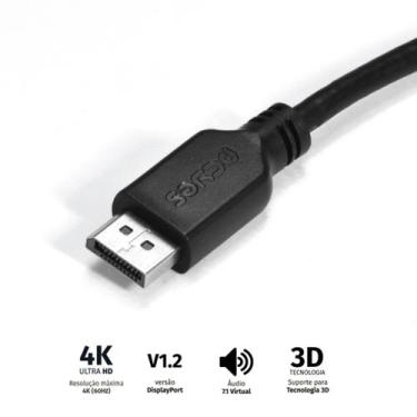 Imagem de Cabo Displayport Macho Para Displayport Macho 2 Metros V1.2 - Pdpm-2 -