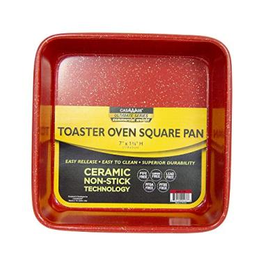 Imagem de casaWare Forno de torradeira de 18 cm (7 polegadas) Série Ultimate Peso Comercial Revestimento Antiaderente Panela Quadrada (Granito Vermelho)