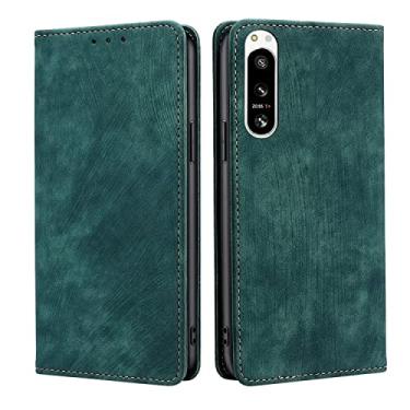 Imagem de For Sony 5 IV RFID Anti-theft Brush Magnetic Leather Phone Case