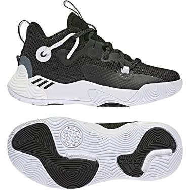 Imagem de adidas Tênis de basquete unissex infantil Harden Stepback 3, Núcleo preto/branco/preto, 12 Little Kid