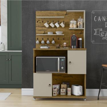 Imagem de armario para cantinho do cafe com espaço para microondas cafeteira 2 portas  patrimar