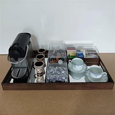 Imagem de cantinho do café bandeja com divisórias e espelho kit organizadores