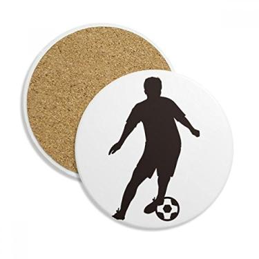 Imagem de Caneca de futebol futebol esportivo com contorno do porta-copos Caneca de mesa Pedra absorvente de proteção de mesa