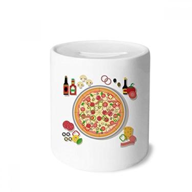 Imagem de DIYthinker Comida de tomate sortida Pizza Itália Caixa de moedas de cerâmica Porta-moedas Presente de cofrinho