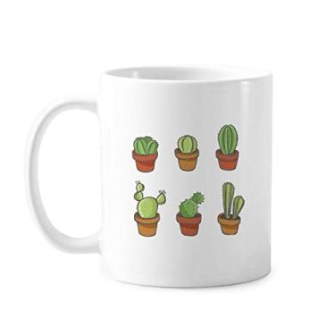 Imagem de Suculentas Cacto Vaso de Vaso com Estampa de Ilustração Caneca Cerâmica de Café Porcelana Copo de Mesa