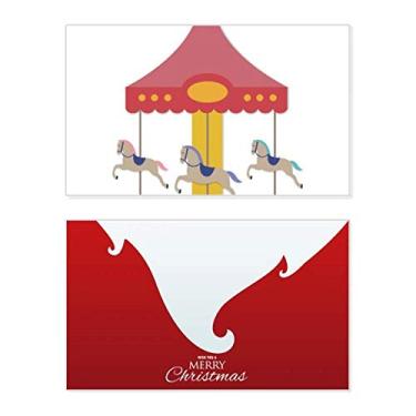 Imagem de Carrossel colorido com estampa de parque de museu, feriado, feriado, cartão de felicitações, mensagem de Natal