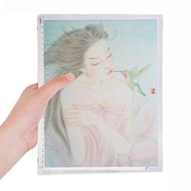 Imagem de Caderno de aquarela estilo chinês Beauty with Bird com folhas soltas diário recarregável