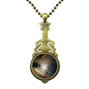 Imagem de DIYthinker Colar de nebulosas brancas esmeraldas Art Deco presente moderno colar antigo joia música pingente