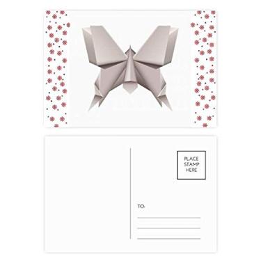 Imagem de Origami geométrico abstrato padrão borboleta Natal flor celebração cartão postal cartão de bênção