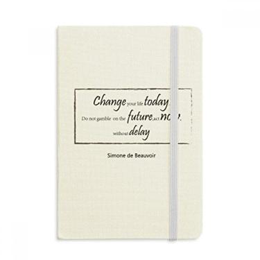 Imagem de Caderno de anotações "Change Your Life Today", capa dura de tecido, diário clássico