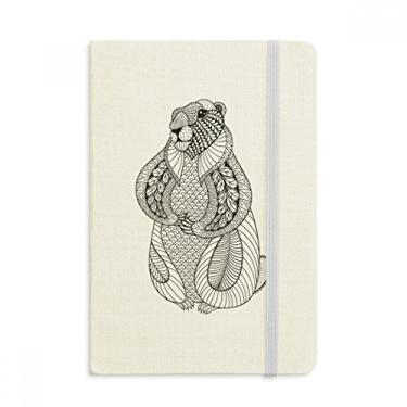 Imagem de Caderno com imagem de rato grande de animal, capa dura em tecido, diário clássico