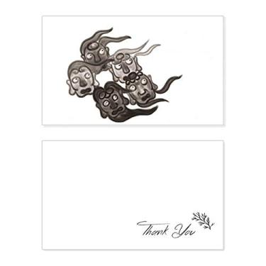 Imagem de Estilo de tinta chinesa Cinco Goblins cartão de agradecimento aniversário aniversário saudação casamento agradecimento