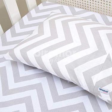 Imagem de Biramar Baby Fronha Para Berço Estampada Chevron Cinza Cinza
