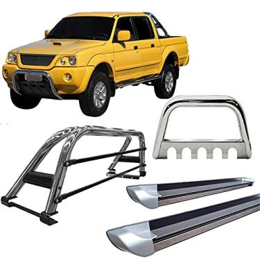 Imagem de Kit Quebra Mato +Estribo +Santo Anto Duplo L200 2004 Cromado