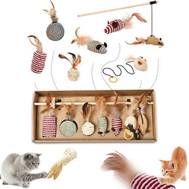 Imagem de ROARINGWILD Suprimentos para animais de estimação Gato engraçado Stick Mouse Toy Conjunto de gato engraçado Suprimentos para brinquedos de gatinho gatinho interativo de gato