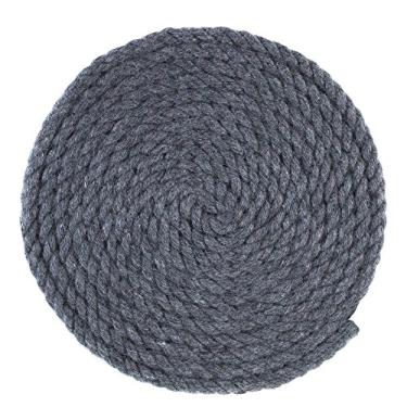 Imagem de Corda de artesanato de macramê de algodão torcido de 1/4 polegada de espessura – Grande variedade de opções de cor e padrão – Comprimentos de 10, 25, 50 e 100 pés, 25 Feet, Dark Gray
