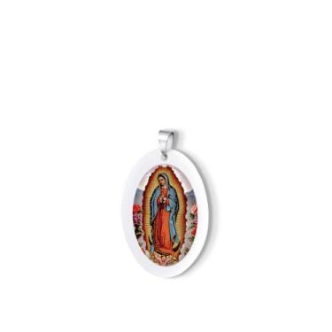 Imagem de Pingente Medalha Nossa Senhora De Guadalupe Com Argola Aço Inox - Desi