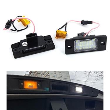 Imagem de MALOOS 2Pcs 12V LED Lâmpada de placa de licença de carro Para Cayenne 2002-2010 OEM #:95563162002