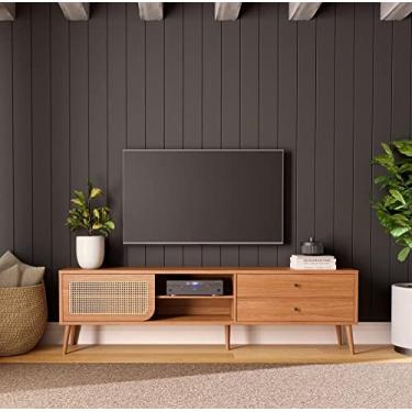 Imagem de Rack Tela 220cm 2 Gavetas e Porta Correr Dalla Costa Freijó Madeirado