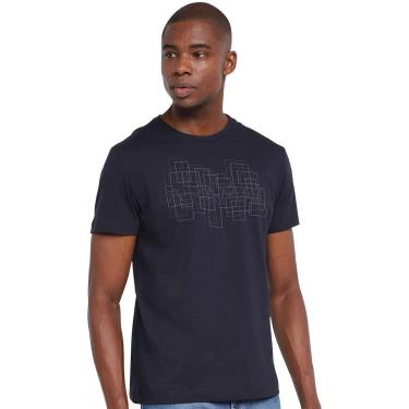 Imagem de Camiseta Aramis Masculina Regular Geometric Relief Azul Marinho-Masculino