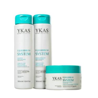 Imagem de Ykas Kit Equilibrium System 300 Ml (Shampoo, Condicionador, Máscara 25