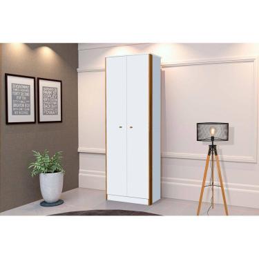 Imagem de Armário Organizador Multiuso 2 Porta Office Escritório Branco com Freijó - Rede Móveis