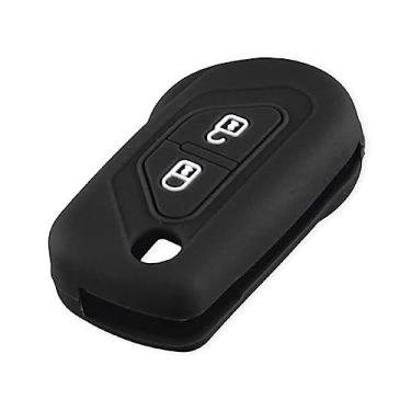Imagem de Capa de chave flip de carro de silicone com 2 botões, para Citroen DS3 2009-2016 Keyless Fob Shell Skin Porta-chaves Protetor