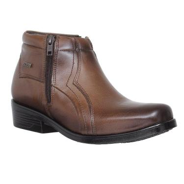 Imagem de Botina Masculina Bico Quadrado Marrom Zebu 26523