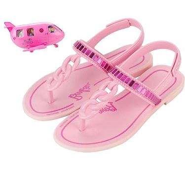 Imagem de Sandalia Barbie Rasteira Meninas com Brinquedo Avião 22936
