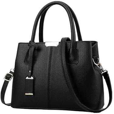 Imagem de Bolsa Feminina Couro Plutônio Bolsa de Ombro Mão Morashop (Preto)