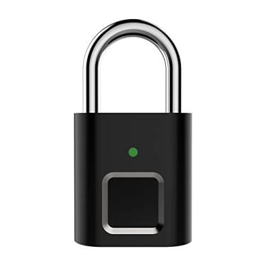 Imagem de Hosioe Cadeado de impressão digital Cadeado biométrico Armazene 10 impressões digitais 3 luz indicadora de LED de segurança sem chave Mini Smart Lock para locker porta ginásio mochila mala