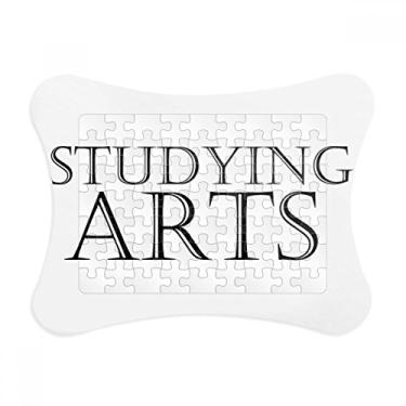 Imagem de Moldura de quebra-cabeça com frases curtas para estudar artes e decoração de imagem