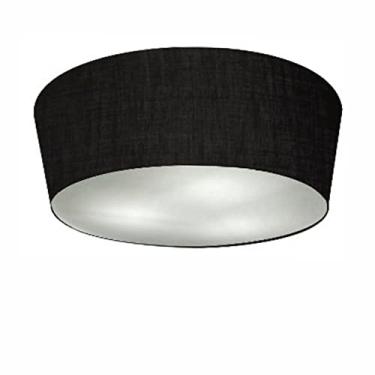 Imagem de Plafon Sobrepor Cone Cúpula Tecido 15/50x40 cm, Vivare Iluminação, Plafon3004 PR, Preto, Médio