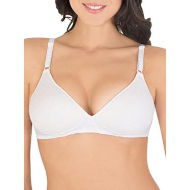 Imagem de Fruit of the Loom Sutiã feminino levemente forrado sem aro, Branco/rosa agridoce, (36) 36A