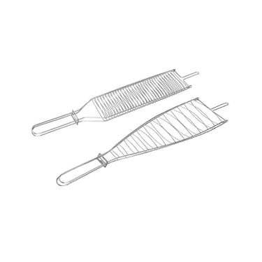 Imagem de Conjunto de Grelhas para Carnes Finas e Coraçãozinho Utimil em Aço Cromado – 2 Peças