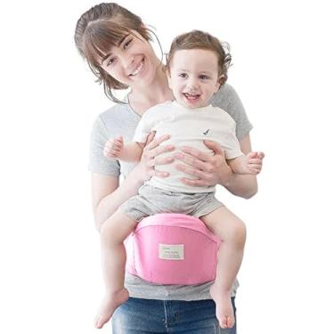 Imagem de Cinta Canguru Bebê Banco Cintura Maternidade Suporte Quadril Carregador Criança Passeio (Rosa)