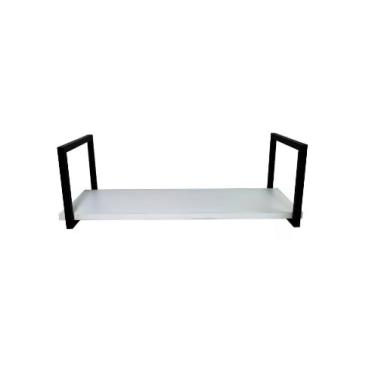 Imagem de Prateleira Estilo Industrial Flutuante 1 Andar Branca Kit Completo (50cm)