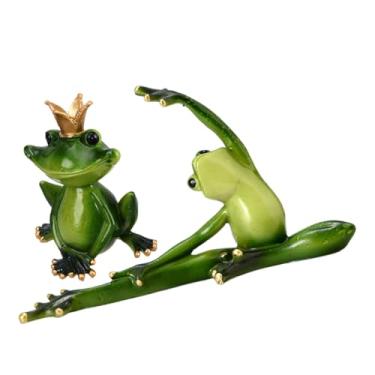 Imagem de Abaodam 2 Peças Decoração De Mesa Decoração De Coroa Decoração De Jardim Cadeira De Agitação Sapo Ornamento Decoração De Quintal Estátuas De Sapo Estátua De Sapo Para Estatueta Adorno De