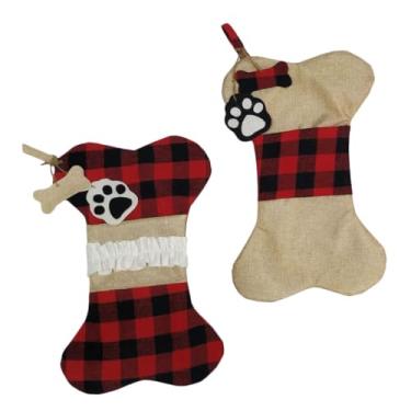 Imagem de Anneome 2 Peças Saco De Enfeites De Natal Decoração De Doces Decoração De Natal Meia De Serapilheira De Natal Suporte De Utensílios De Mesa Colher Garfo Facas Bolso
