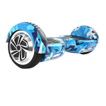 Imagem de Skate Elétrico Hoverboard 6.5" Azul Camuflado Bluetooth E Leds Com Bol
