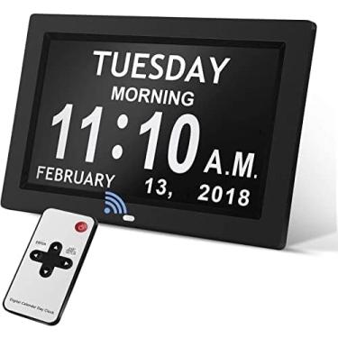 Imagem de Relógio Diurno Com Calendário Regulável Automático Porta-retratos Digital Tela HD 12 Alarmes Relógio Digital Extra Grande Com Visão Prejudicada, Com Controle Remoto, Para Idosos E Crianças Com Alz