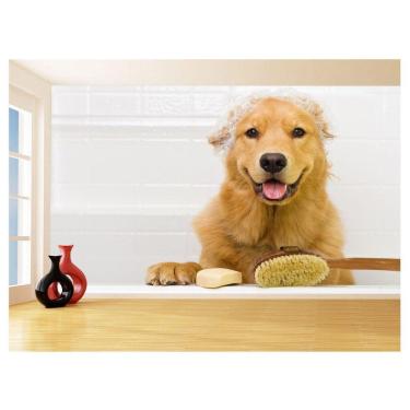 Imagem de Papel De Parede Animal Cão Petshop Banho Tosa 3,5M Anm383