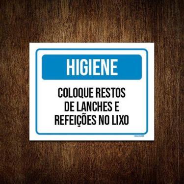 Imagem de Kit 10 Placas Higiene Coloque Resto Lanches Lixo - Sinalizo