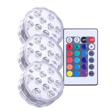 Imagem de Kit 3 Led Para Piscina RGB Iluminação Decoração Áquario Vidros Peixe Jardim Colorido Prova D'água