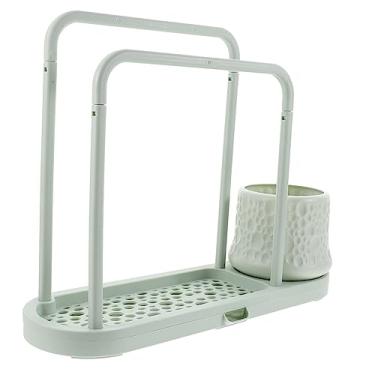 Imagem de Garneck Porta-panos para copos de armazenamento toalheiro para cozinha pia de secagem escorredor organizador de pia de cozinha prateleira de pano bola de aço trapeiro produtos de limpeza